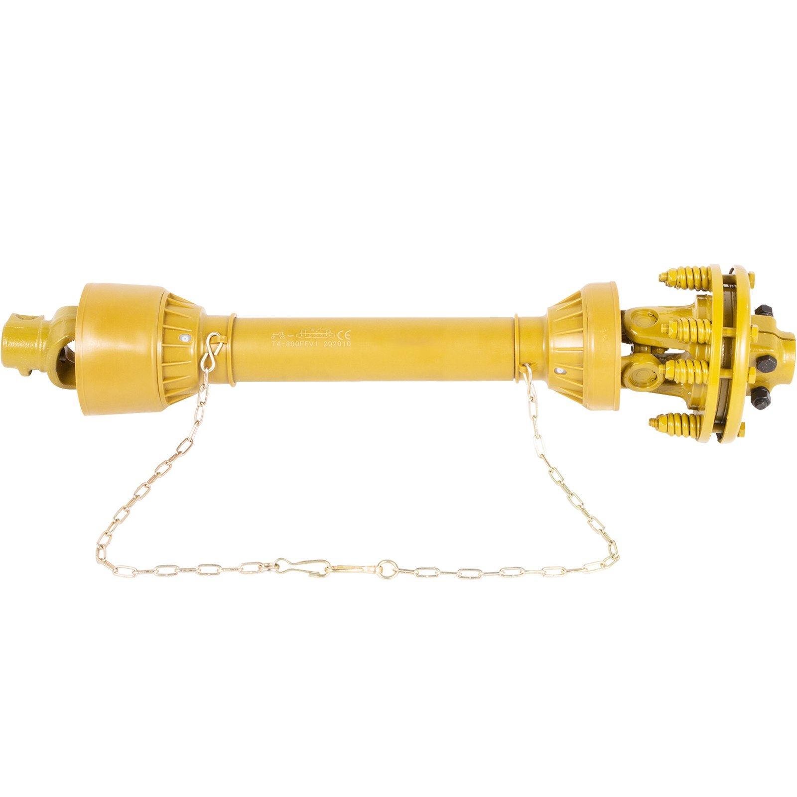 Eje de TDF VEVOR, eje de transmisión de TDF de 1-3/8", eje de transmisión de TDF de 6 estrías en ambos extremos, eje de TDF para tractor serie 4, eje de TDF para desbrozadora de 31,5" a 41", eje de TDF amarillo con embrague deslizante para desbrozadora/corte