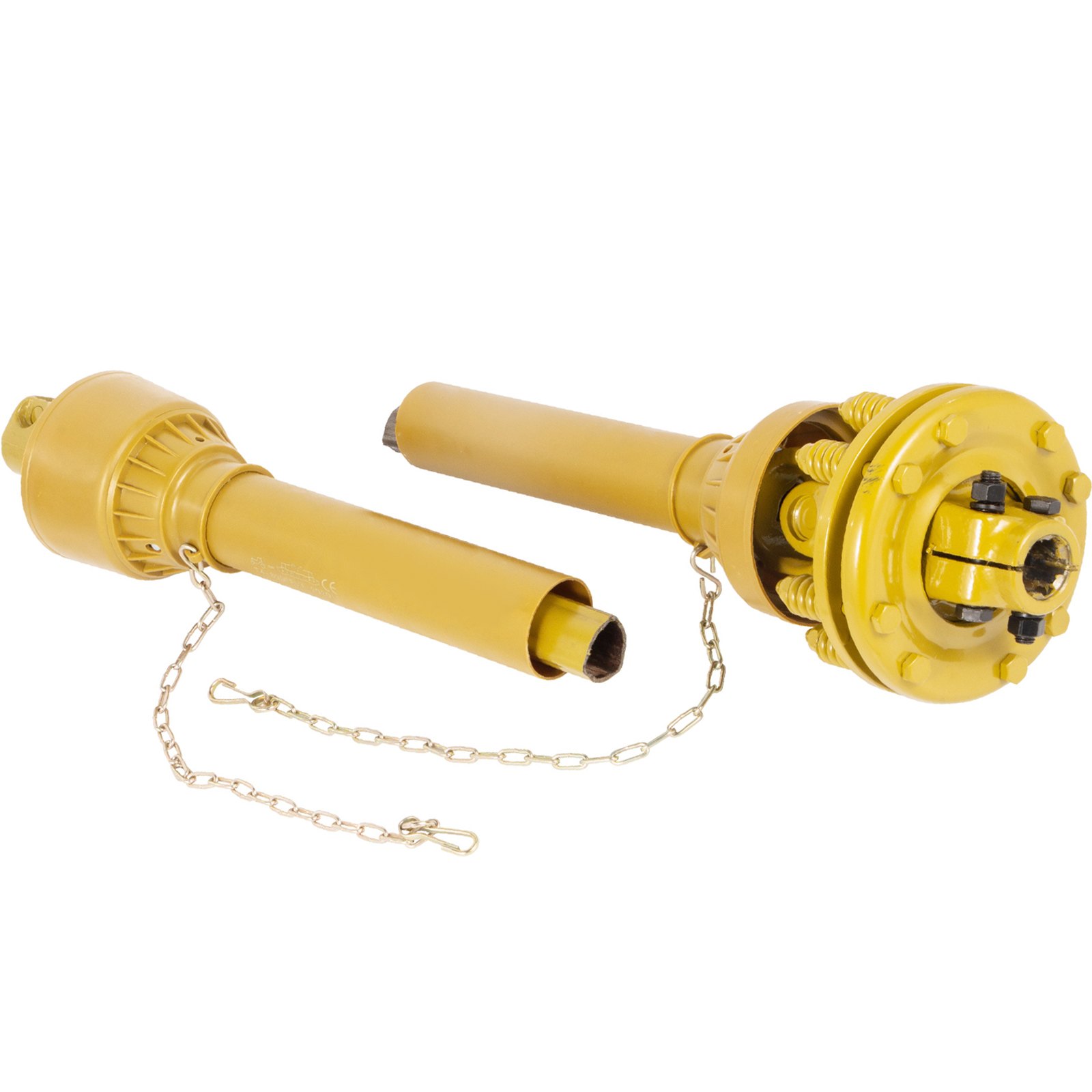 Eje de TDF VEVOR, eje de transmisión de TDF de 1-3/8", eje de transmisión de TDF de 6 estrías en ambos extremos, eje de TDF para tractor serie 4, eje de TDF para desbrozadora de 31,5" a 41", eje de TDF amarillo con embrague deslizante para desbrozadora/corte