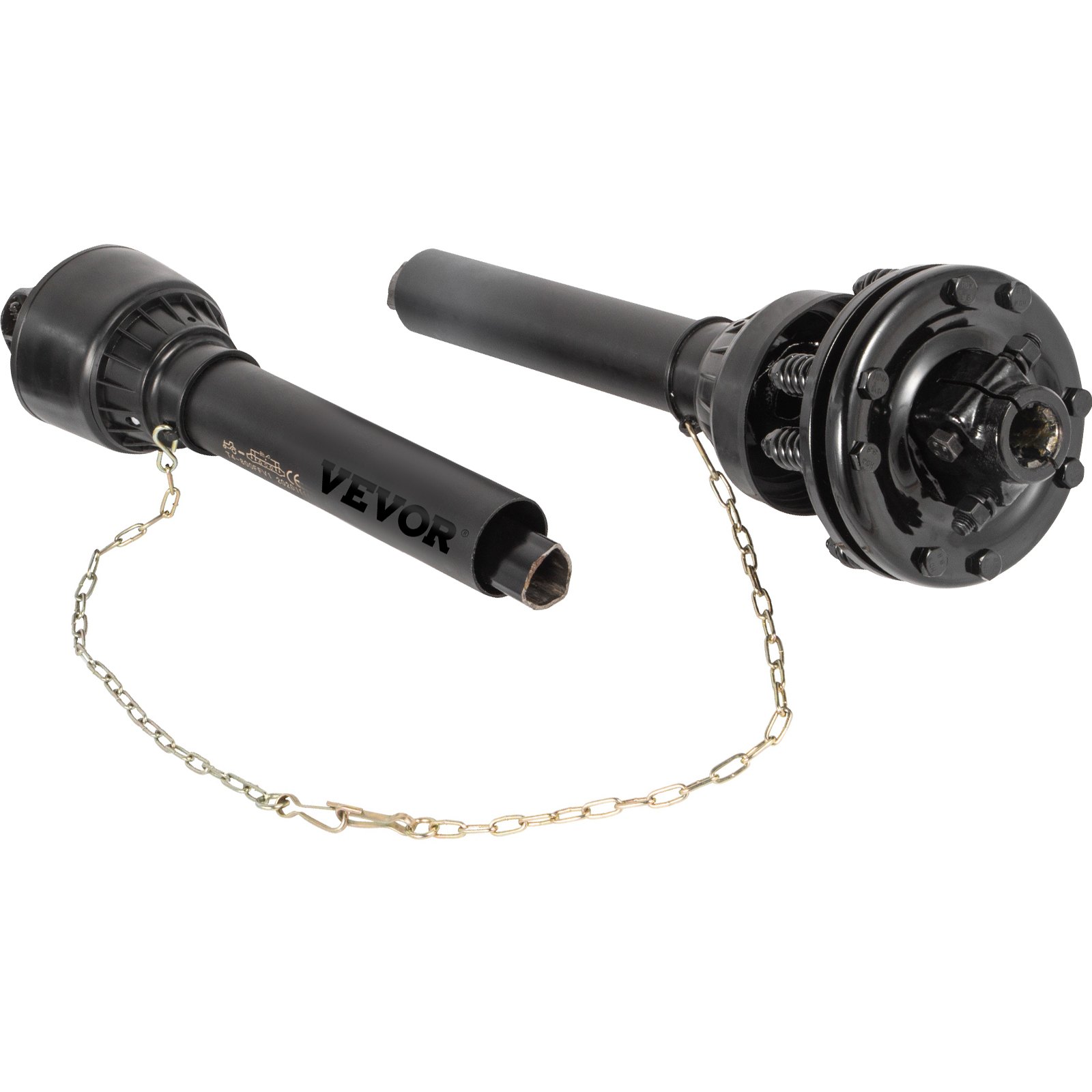 Eje de toma de fuerza VEVOR, eje de transmisión de toma de fuerza de 1-3/8", eje de transmisión de toma de fuerza de 6 estrías en ambos extremos, eje de toma de fuerza de tractor serie 5, eje de toma de fuerza de escobillas de 43"-57", eje de toma de fuerza negro con embrague deslizante para Bush Hog/Finish Cortacésped