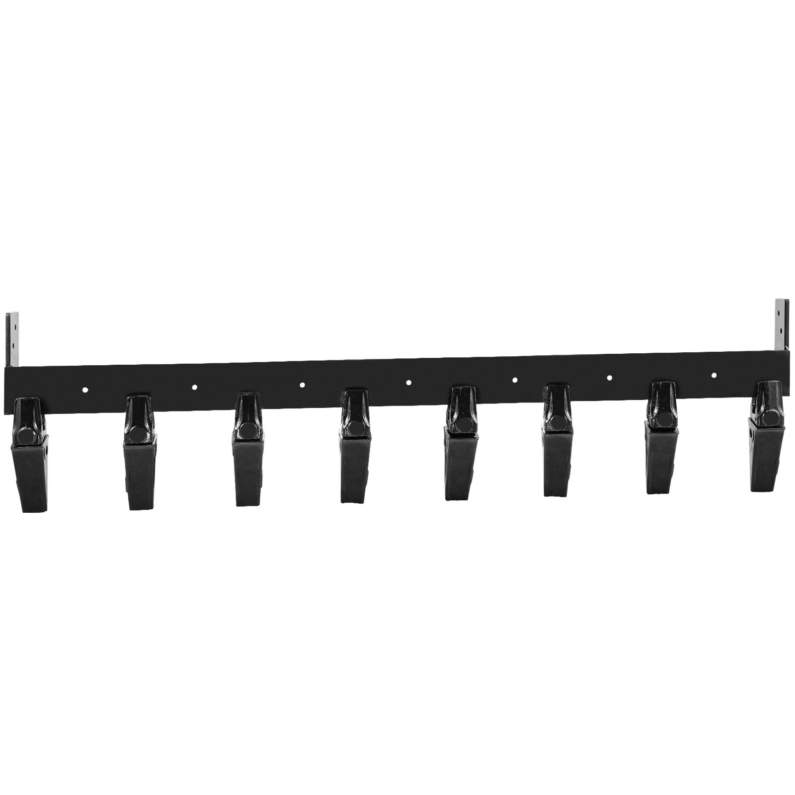 Barra de dientes de cubo VEVOR con siete dientes negros en una barra de acero.