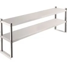 VEVOR Mesa De Preparación Mesa De Trabajo Mesa Acero Inoxidable Estante de Cocina Acero Inoxidable 12  x 60  Mesa de Cocina 2 Niveles
