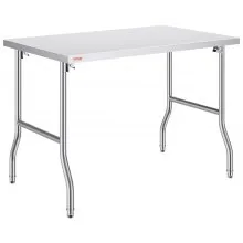 VEVOR Mesa de preparación comercial Mesa De Trabajo Mesa De Cocina comercial resistente Mesa Acero Inoxidable plegable de 48 x 30 pulgadas