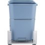 Cubo de basura extraíble VEVOR con dos contenedores azules y marco de acero inoxidable.