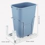 Cubo de basura extraíble VEVOR con contenedor azul y marco deslizante de metal, con medidas 21,3” x 18,0” x 10,5”.