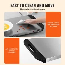 Bandeja calefactora eléctrica VEVOR para calentar alimentos tipo bufé con control de temperatura de acero inoxidable