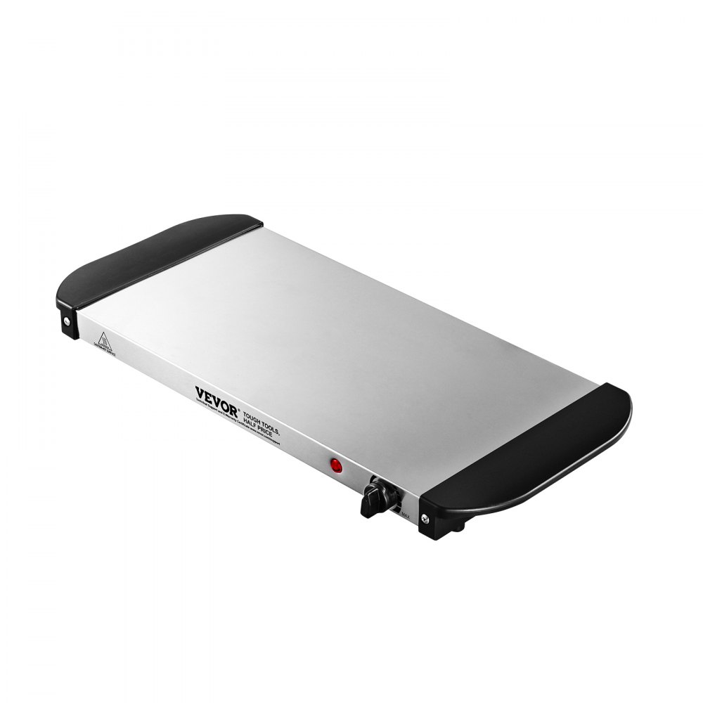 Bandeja eléctrica VEVOR para calentar alimentos, bandejas para bufé, bandejas con control de temperatura ajustable, calentador de alimentos portátil de acero inoxidable, placa calefactora perfecta para fiestas, catering y festividades.