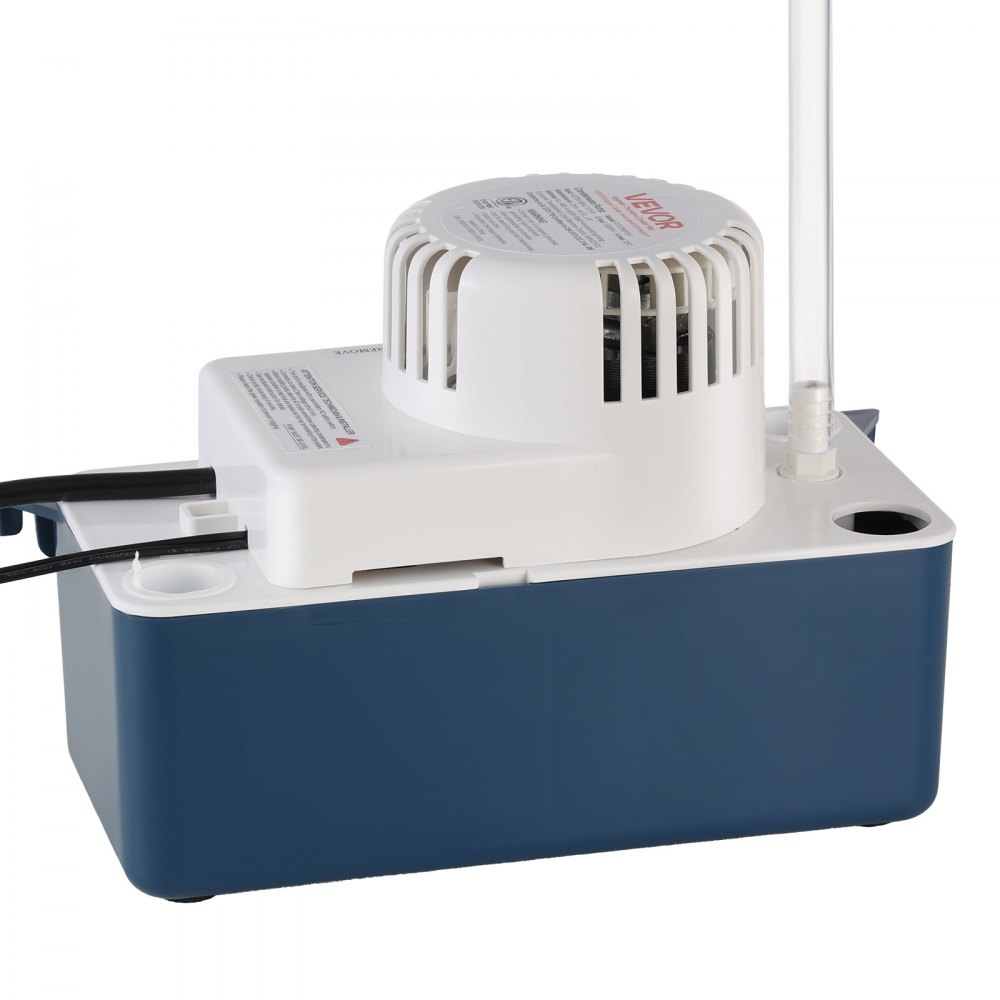 Bomba de condensado VEVOR, 1/33 HP, 100 GPH, elevación de 22 pies, 115 V. Bomba automática de eliminación de condensado con interruptor de seguridad y tubería de 20 pies, para aire acondicionado, deshumidificador, HVAC, horno y drenaje de agua de máquina de hielo.