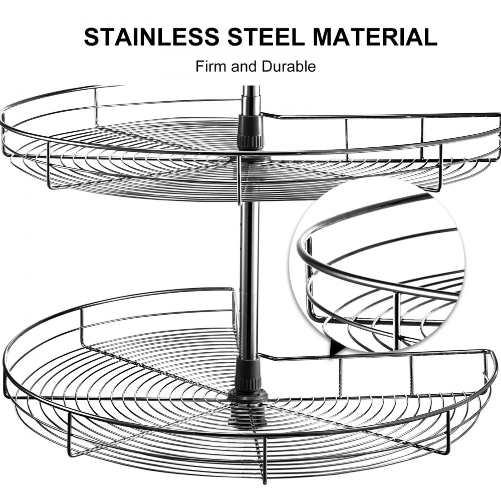 VEVOR Estante de Esquina Ciega 80x75 cm Organizador de Esquina Acero Inoxidable