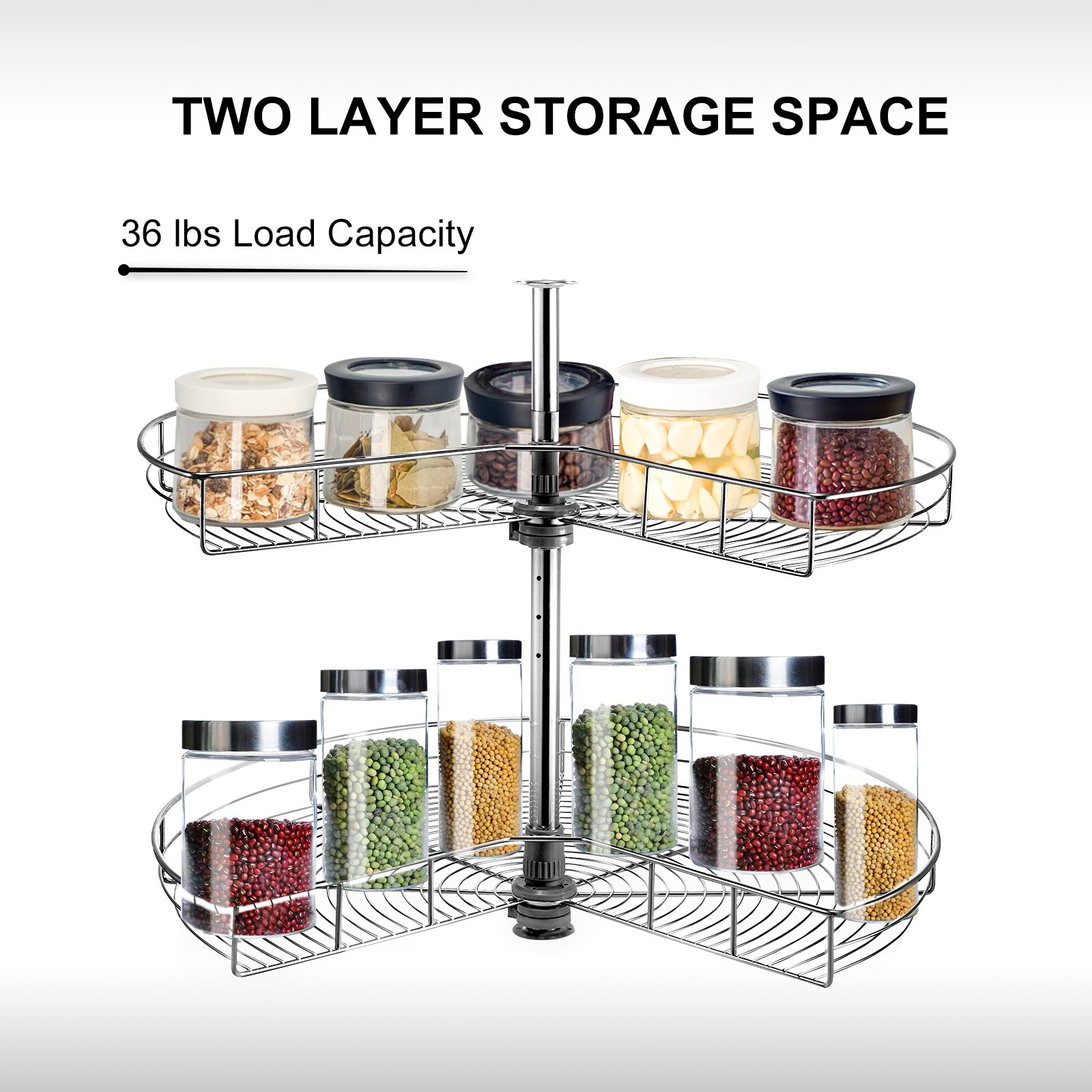 VEVOR Estante de Esquina Ciega 80x75 cm Organizador de Esquina Acero Inoxidable