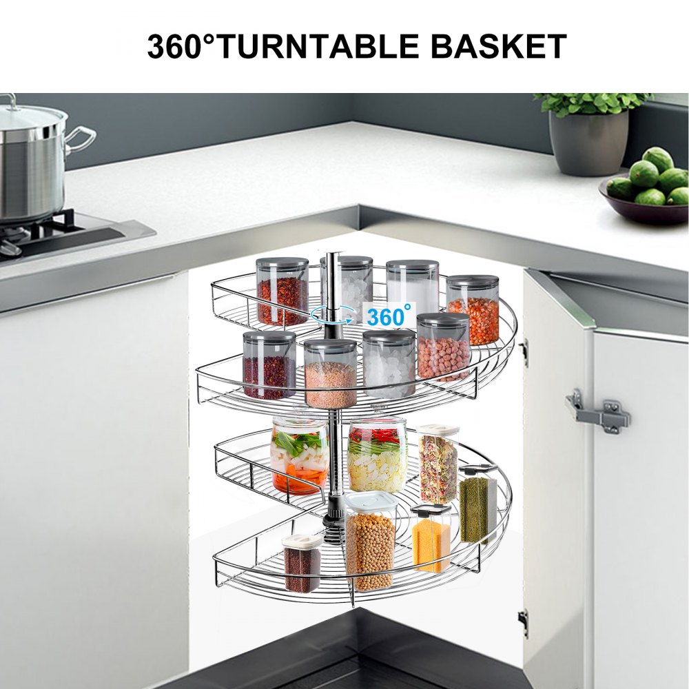 VEVOR Estante de Esquina Ciega 90x85 cm Organizador de Esquina Acero Inoxidable