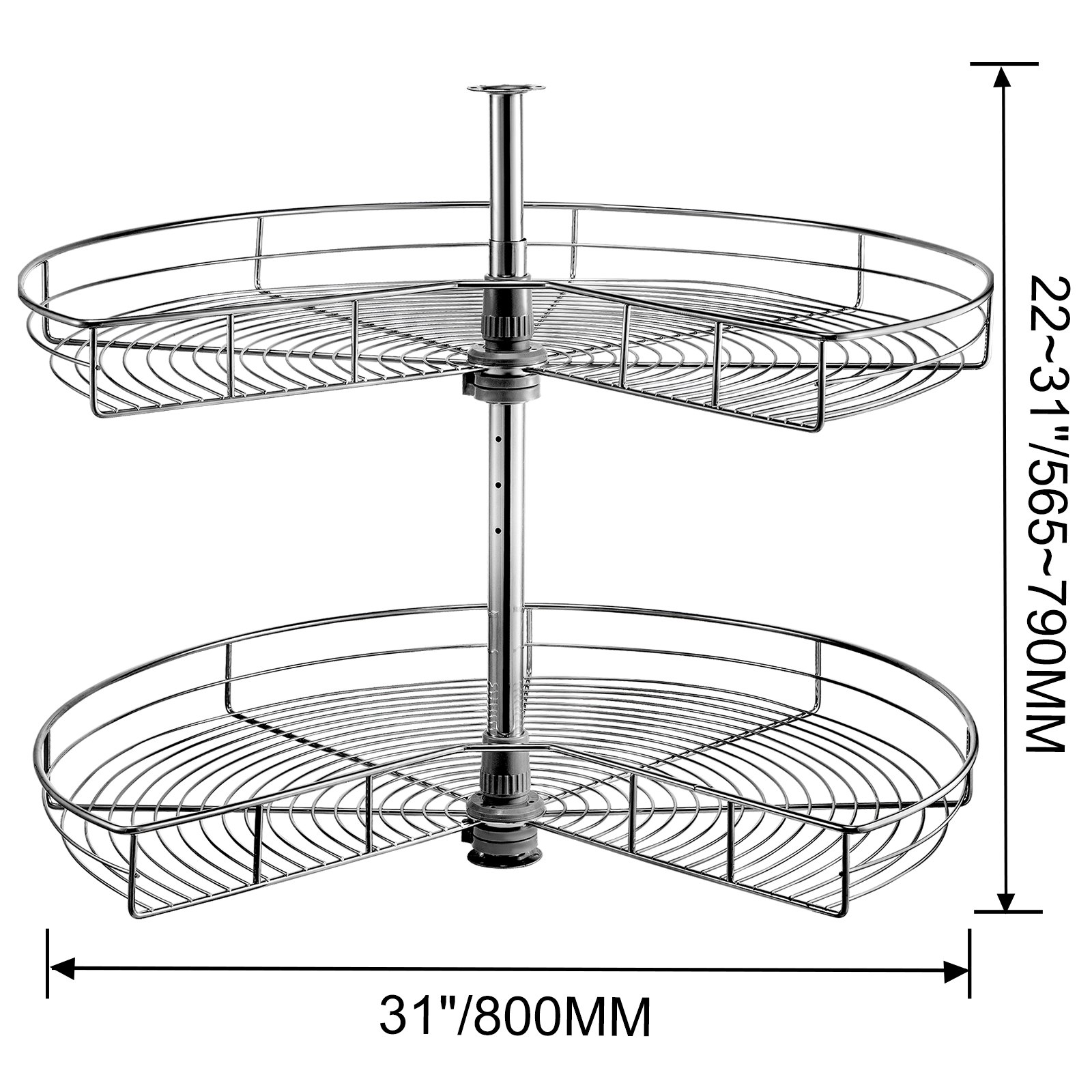 VEVOR Estante de Esquina Ciega 90x85 cm Organizador de Esquina Acero Inoxidable