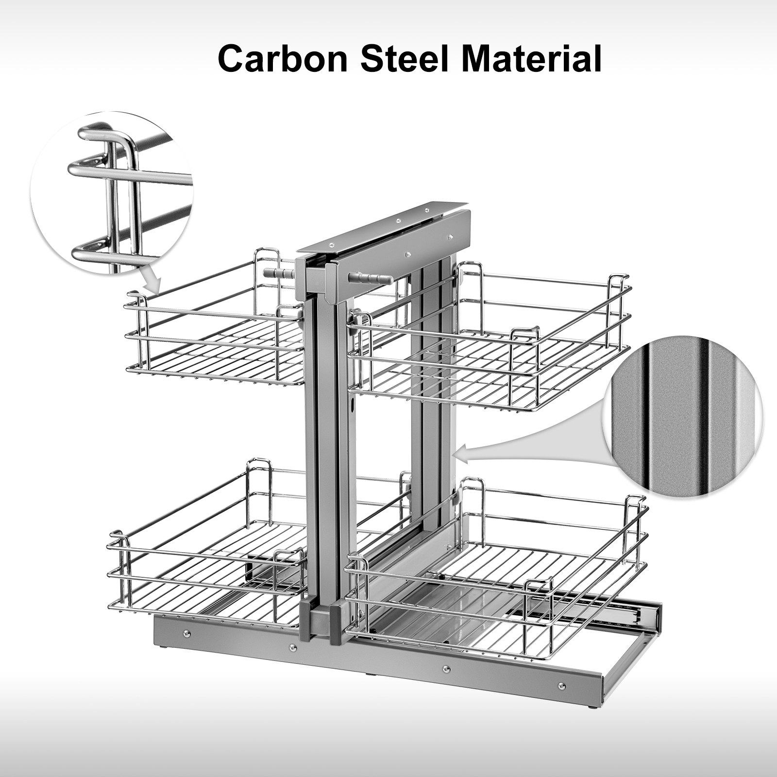 Gabinete de esquina ciega VEVOR, esquina ciega cromada de cierre suave extraíble, 15,7 pulgadas
