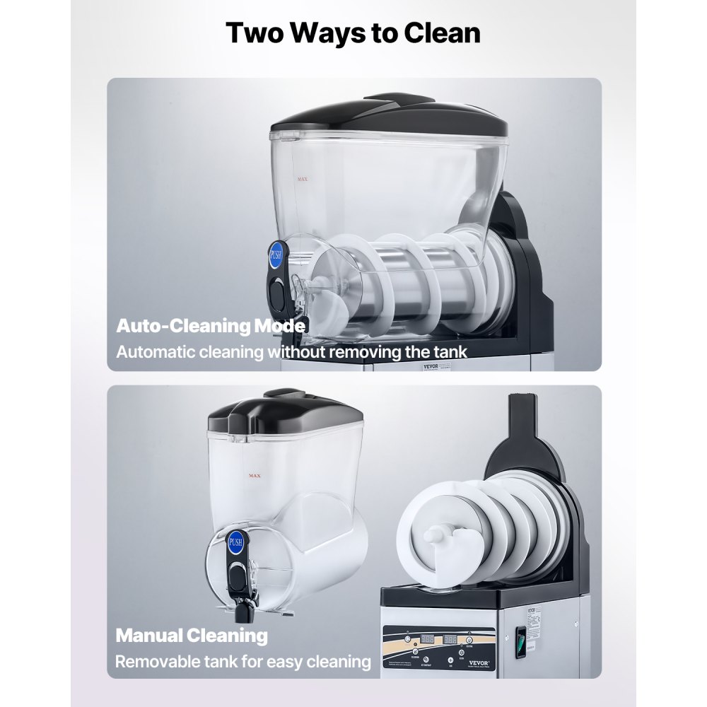 VEVOR - Máquina comercial para hacer granizados con un solo tanque de 15 l, de acero inoxidable, para 60 tazas de batidos de margarita, ideal para fiestas en casa, restaurantes, cafeterías y bares.