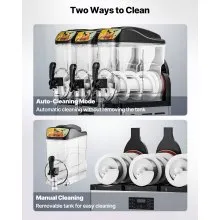 Máquina comercial para hacer granizados, tanque de 15 L x 3, para hacer margaritas, batidos y bebidas congeladas