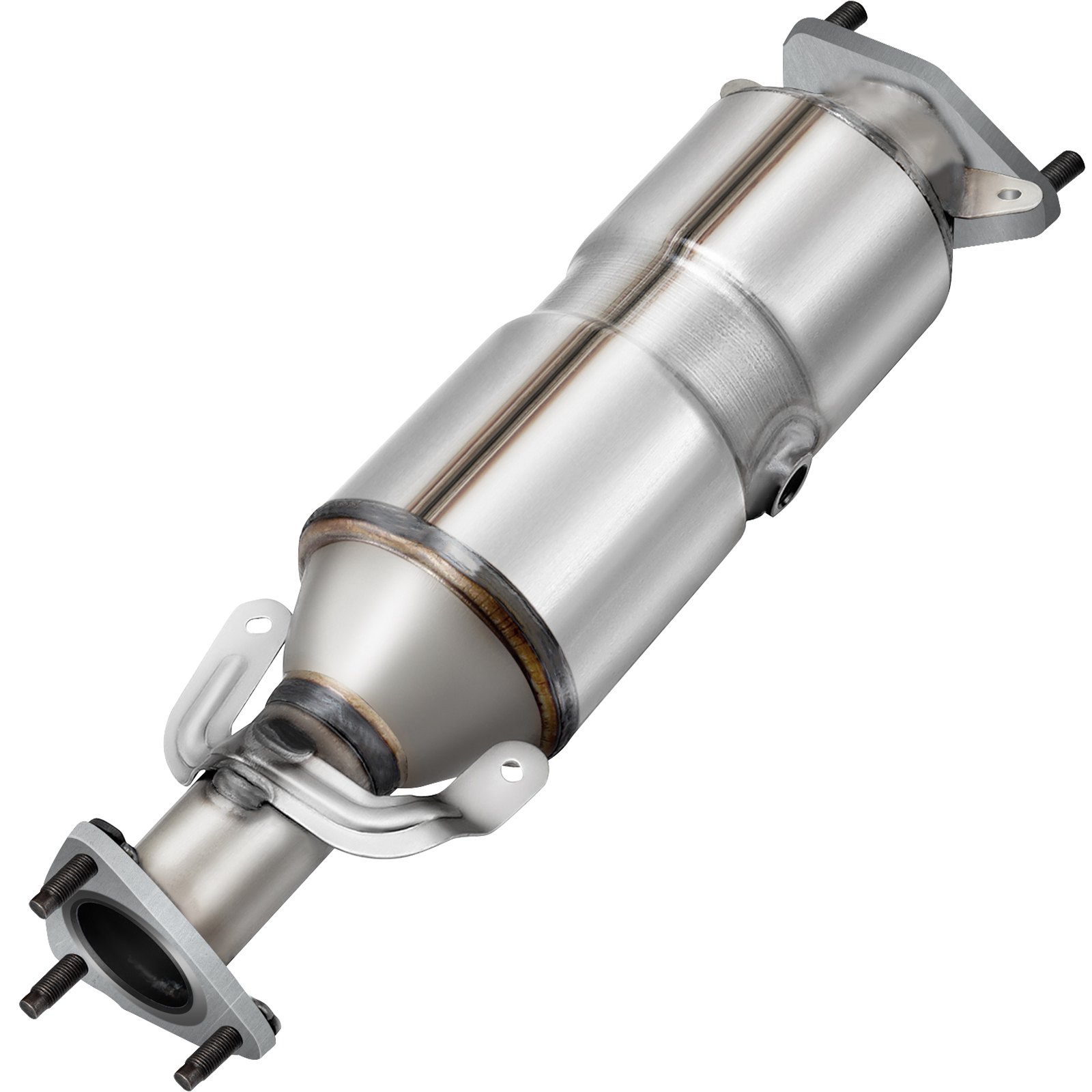 Convertidor catalítico VEVOR para Honda Accord en acabado metalizado con bridas y soportes.