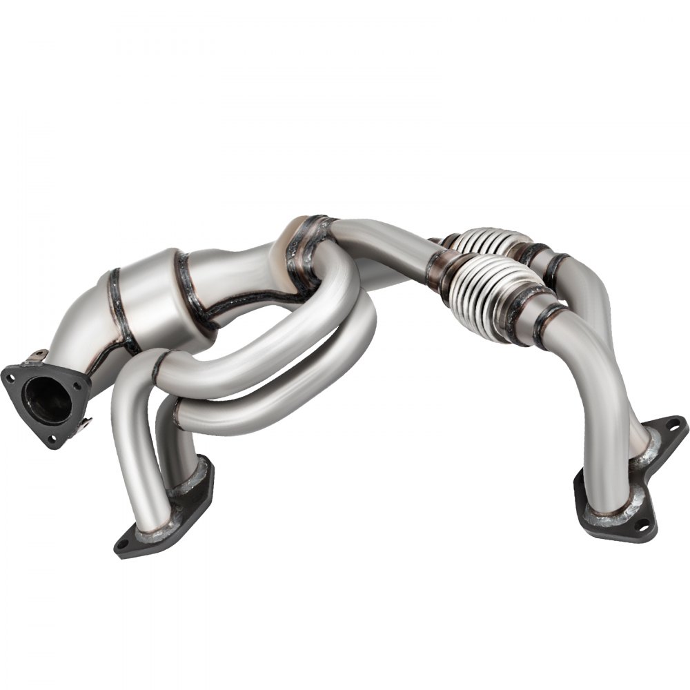 Convertidor catalítico VEVOR subaru con tubos y bridas de acero inoxidable.