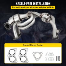 VEVOR Convertidor catalítico Ajuste directo Colector de escape delantero Convertidor catalítico de alto flujo Compatible con Subaru Impreza, Legacy, Forester, Outback, 06-12, 4 Cyl 2.5L Excepto Turbo W/Kit de juntas