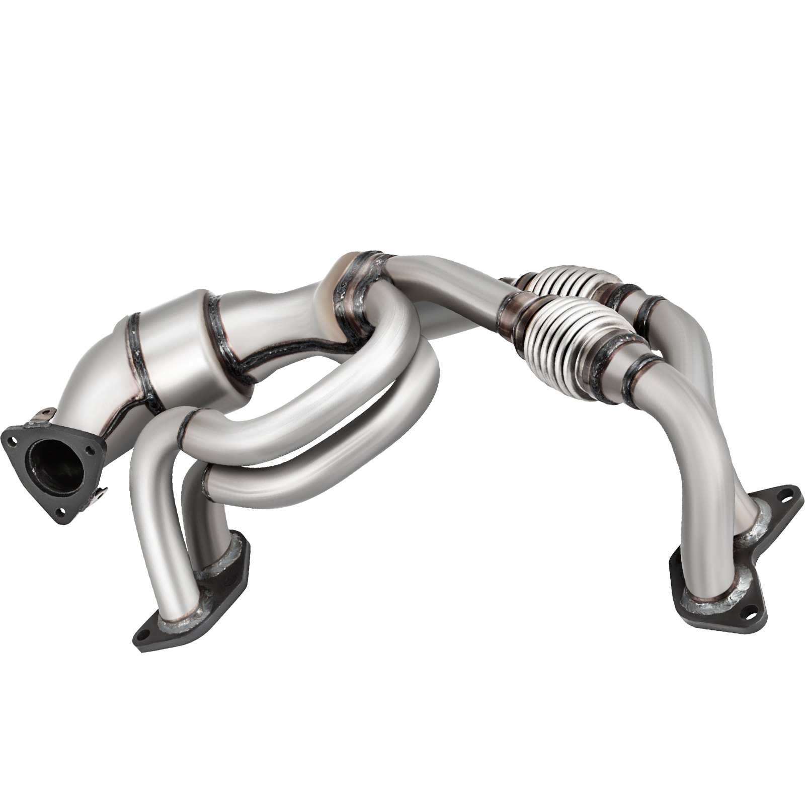 Convertidor catalítico VEVOR subaru con tubos y bridas de acero inoxidable.