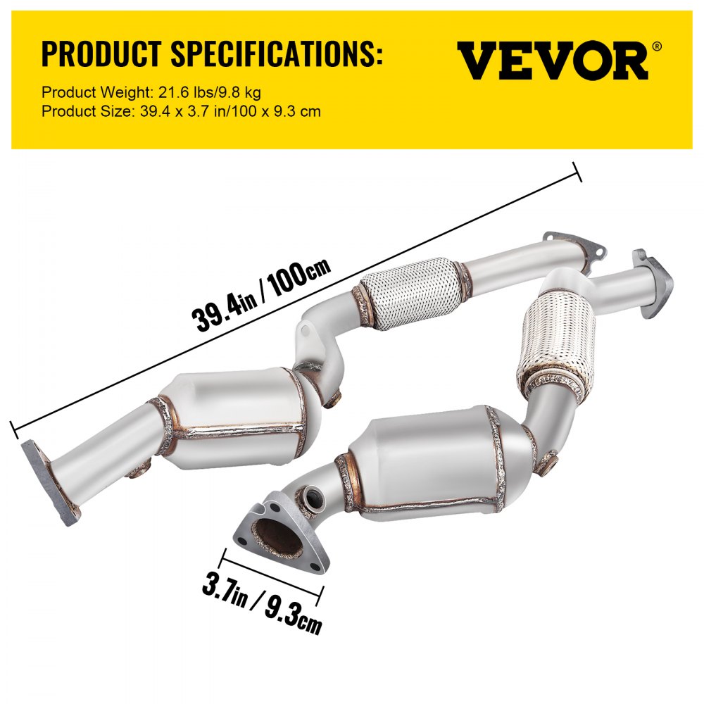 Par de convertidor catalítico para 2008 2009 Audi Q7 3.6L V6