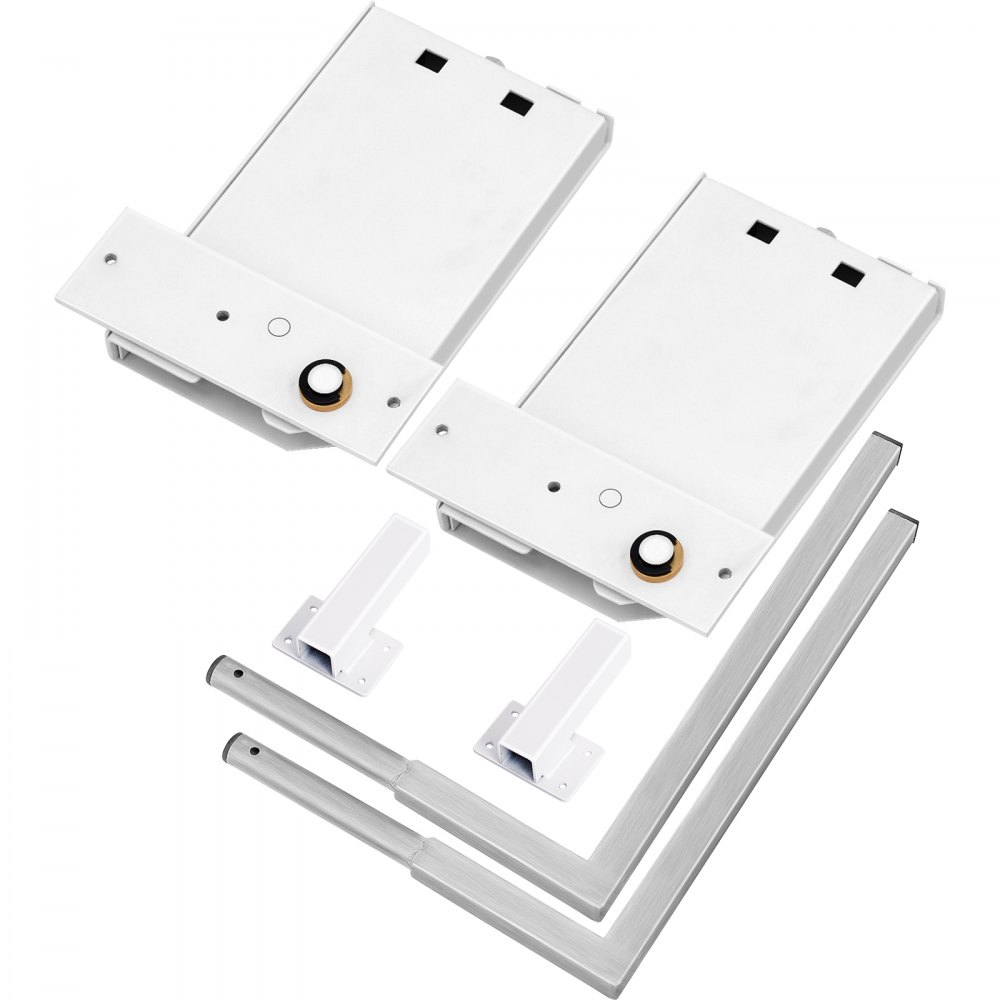 Componentes del kit de cama plegable VEVOR con soportes blancos y soportes de metal resistentes.