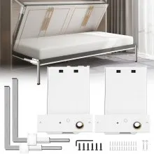 VEVOR - Mecanismo de resortes de pared Murphy para montaje en pared, kit de hardware de soporte resistente para cama tamaño Queen Twin (horizontal), color blanco