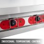 VEVOR Calentador de alimentos eléctrico comercial de 3 ollas, mesa de vapor de 18 cuartos de galón con tapas y tabla de cortar de 7 pulgadas, mesa de vapor de acero inoxidable de grado alimenticio, mostrador de servicio de 110 V, 1500 W para restaurante