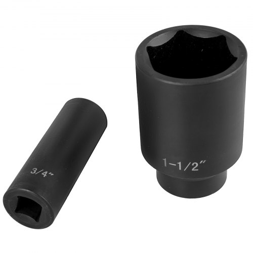 VEVOR Juego de llaves de vaso de impacto de 1/2 pulgadas, 19 piezas, llaves de vaso de impacto, dado profundo, llaves de vaso de 6 puntos, construcción resistente, Cr-V, juego de llaves de vaso de 1/2 pulgadas, impacto de 3/8 de pulgada - 1-1/2 pulgada, con un Jaula de almacenamiento