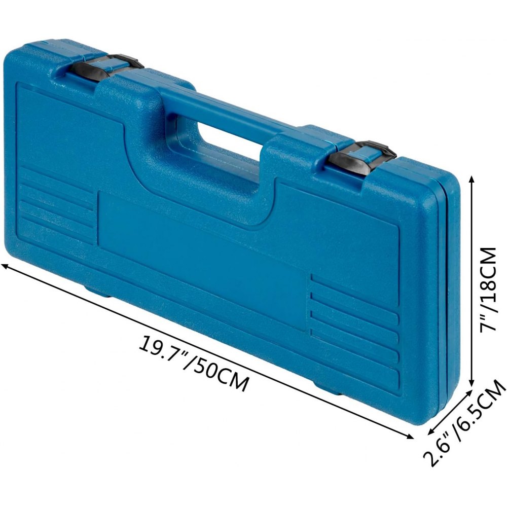 Estuche de plástico azul para juego de vasos de impacto VEVOR con dimensiones 19,7&quot; x 7&quot; x 2,6&quot;.