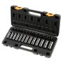 VEVOR Juego de dados de impacto de 3/8 pulgadas, 26 piezas de dados de impacto, dado profundo/estándar, dados de 6 puntos, construcción resistente, juego de dados Cr-V de impacto métrico de 7 mm a 19 mm, con una jaula de almacenamiento