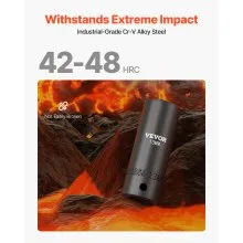 VEVOR Juego de dados de impacto de 3/8 pulgadas, 26 piezas de dados de impacto, dado profundo/estándar, dados de 6 puntos, construcción resistente, juego de dados Cr-V de impacto métrico de 7 mm a 19 mm, con una jaula de almacenamiento