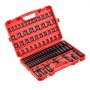 Juego de dados de impacto VEVOR de 3/8", 96 piezas, 6 puntas, profundos y superficiales, tamaños SAE (5/16" a 3/4") y métricos (8 a 22 mm), con barras de extensión de 3" y 6", acero Cr-V, estuche de transporte