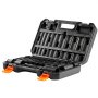 Juego de dados de impacto VEVOR de 3/8", 25 piezas, SAE de 5/16" a 1", 6 puntas, acero de aleación Cr-Mo para reparación de automóviles, marcas de tamaño fáciles de leer, construcción robusta, incluye estuche.
