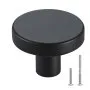 VEVOR - Pomos para armario (10 unidades, 3,2 cm, aleación de zinc negro, para cajones y puertas), diseño de hongo, herrajes para armarios de cocina, armarios y cajones, con tornillos