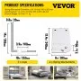 VEVOR - Mecanismo de resortes de pared Murphy para montaje en pared, kit de hardware de soporte resistente para cama King y Queen (vertical), color blanco