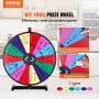 VEVOR Rueda de premio giratoria de 24 pulgadas, ruleta de mesa con 14 ranuras, rueda de ruleta resistente con borrado en seco y 2 marcadores, gana juegos de giro de la fortuna en fiesta, pub, feria comercial, carnaval