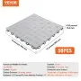VEVOR Baldosas de Garaje Entrelazadas 50 Piezas Baldosas de PP para Suelo de Garaje 305 x 305 x 13,4 mm Textura Antideslizante de Doble Cara, para Garajes, Sótanos, Talleres de Reparación, Plata