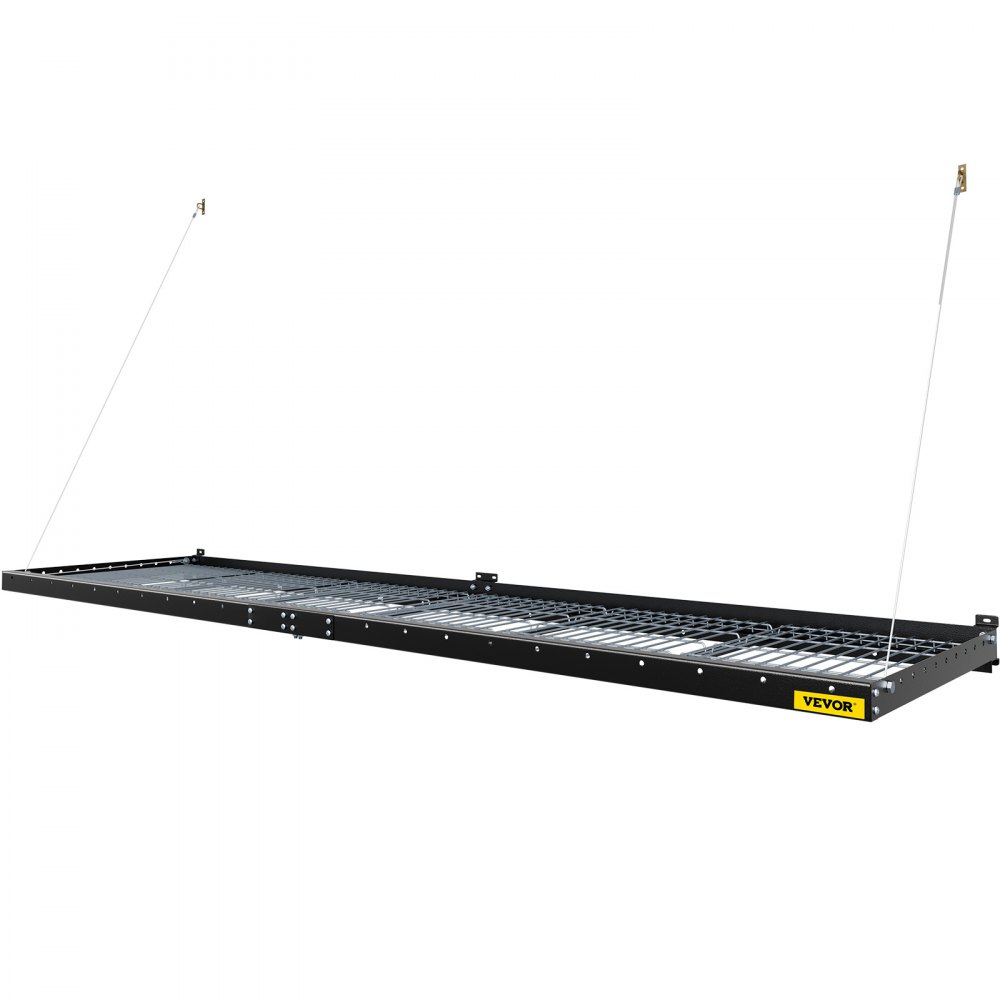 VEVOR Estante de pared para garaje de 2 x 8 pies, de acero, para montaje en pared, con capacidad de 220 libras, resistente, color negro