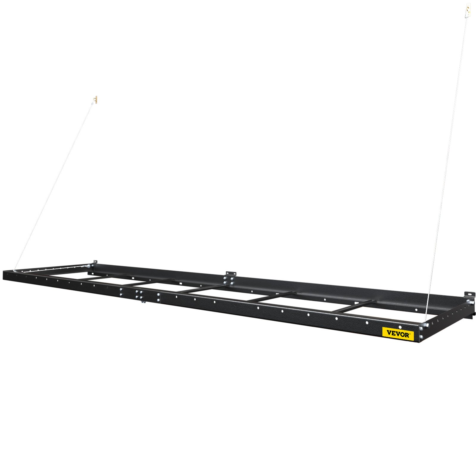 VEVOR Estante de pared para garaje de 2 x 8 pies, de acero, para montaje en pared, con capacidad de 220 libras, resistente, color negro