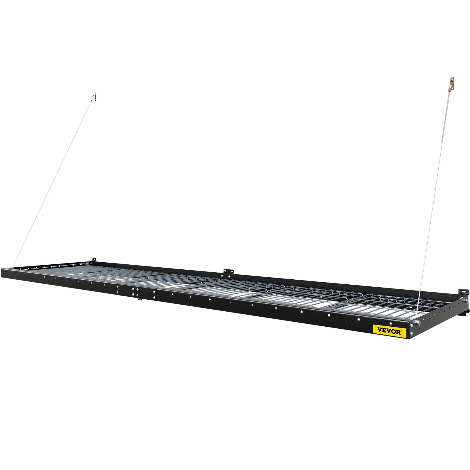 VEVOR Estante de pared para garaje de 2 x 8 pies, de acero, para montaje en pared, con capacidad de 220 libras, resistente, color negro
