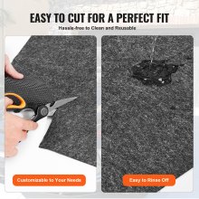 VEVOR Tapete impermeable para piso de garaje para debajo del auto, tapete de contención resistente de tamaño compacto de 4.9'x6' con agarre fuerte, protege el piso del garaje del agua, barro y aceite, para garajes, invernaderos, entrada
