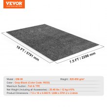 VEVOR Tapete para piso de garaje, protección impermeable de 7.6'x19' contra agua, nieve, lluvia, barro y aceite para automóviles, tapete de contención antideslizante resistente con respaldo antifugas de TPE y fácil de limpiar y cortar
