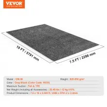 VEVOR Tapete para piso de garaje, protección impermeable de 7.6'x19' contra agua, nieve, lluvia, barro y aceite para automóviles, tapete de contención antideslizante resistente con respaldo antifugas de TPE y fácil de limpiar y cortar
