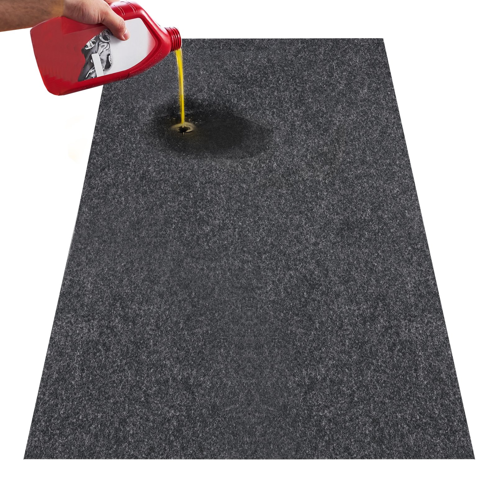 Tapete de garaje VEVOR de 2,5 m x 6,7 m, impermeable, resistente al agua, nieve, lluvia, barro y aceite para coches. Tapete de contención antideslizante y resistente con reverso de TPE antifugas, fácil de limpiar y cortar.