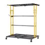 VEVOR Organizador de Herramientas de Jardín con Clips de Resorte y Ruedas, con Aberturas de 5,08 x 5,08 cm y Base de Acero Q235 para Herramientas de Mango Largo para Garajes, Cobertizos y Patios