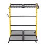 VEVOR Organizador de Herramientas de Jardín con Clips de Resorte y Ruedas, con Aberturas de 5,08 x 5,08 cm y Base de Acero Q235 para Herramientas de Mango Largo para Garajes, Cobertizos y Patios