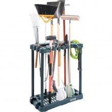 VEVOR Organizador de herramientas de jardín, 10 ranuras, estante de torre de herramientas para organización y almacenamiento de garaje, soporte para herramientas de mango largo/rastrillo/escoba/pala,