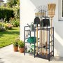 VEVOR Organizador de Herramientas de Jardín Estante con Patas Ajustables, con Aberturas de 5,1 x 5,1 cm, Base Perforada y Kit de Herrajes de Montaje para Garajes, Cobertizos, Patios e Invernaderos