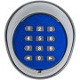 Teclado inalámbrico VEVOR con placa frontal azul y botones numéricos.