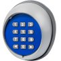 Teclado inalámbrico VEVOR con fondo azul y botones grises.