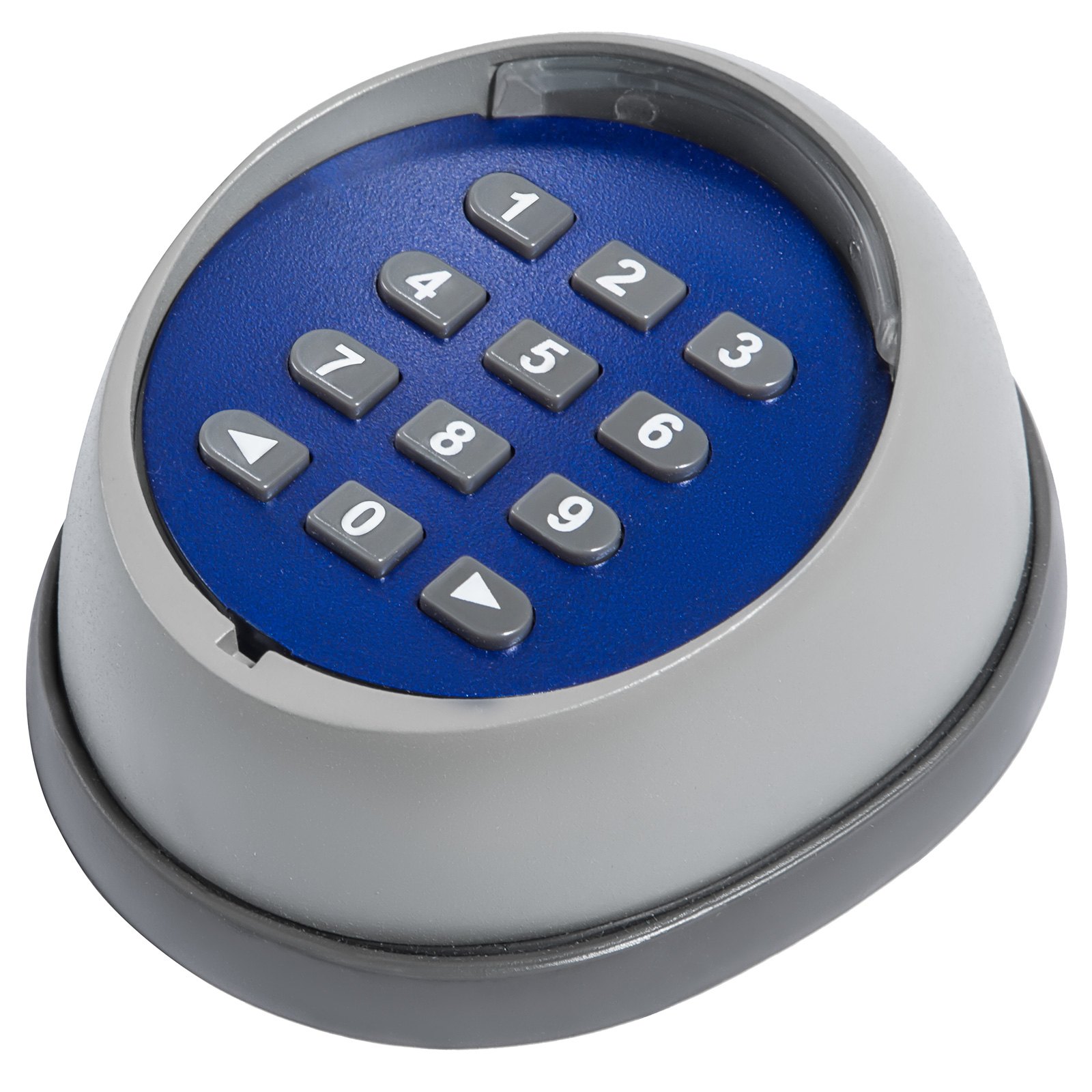 Teclado inalámbrico VEVOR con cara azul y marco gris para un control de acceso seguro